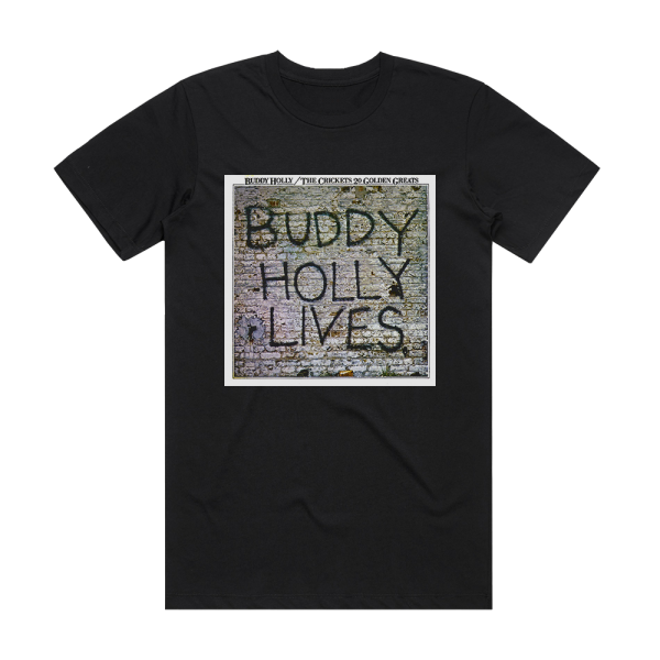 Buddy Holly 20 Golden Greats Album Cover T-Shirt Black