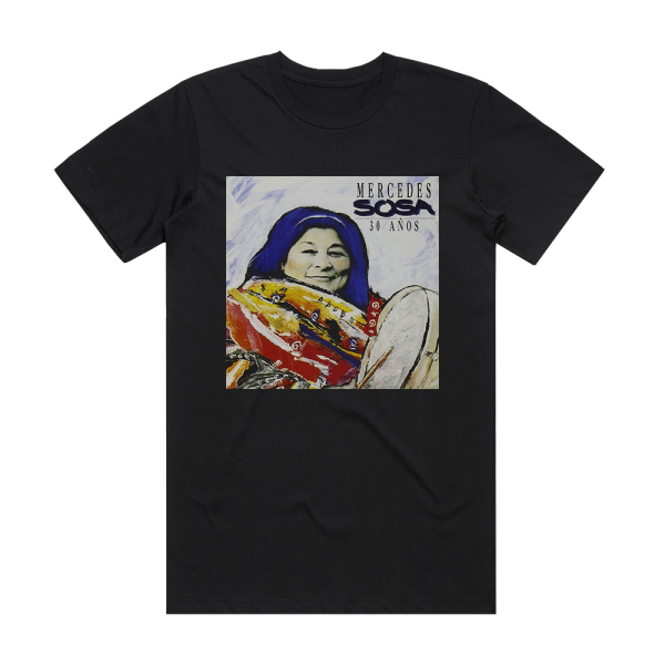 Mercedes Sosa 30 Aos Album Cover T-Shirt Black