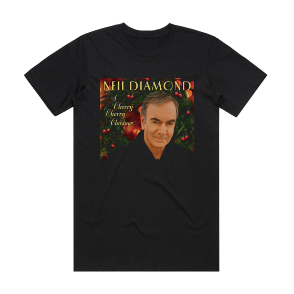 Neil Diamond A Cherry Cherry Christmas Album Cover T-Shirt Black