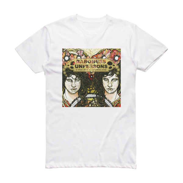 Baroness A Grey Sigh In A Flower Husk Album Cover T-Shirt White