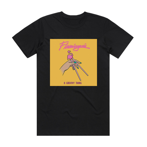 Flamingosis A Groovy Thing Album Cover T-Shirt Black