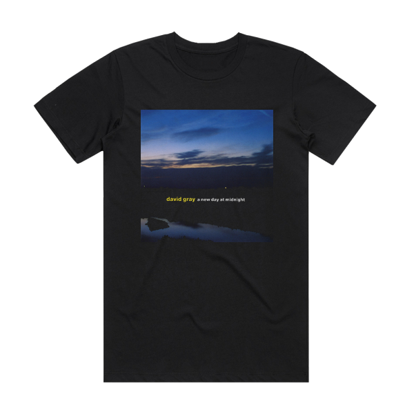 David Gray A New Day At Midnight Album Cover T-Shirt Black