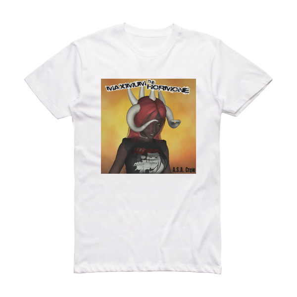 Maximum the Hormone A S A Crew Album Cover T-Shirt White
