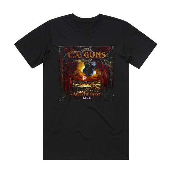 L A Guns Acoustic Gypsy Live Album Cover T-Shirt Black