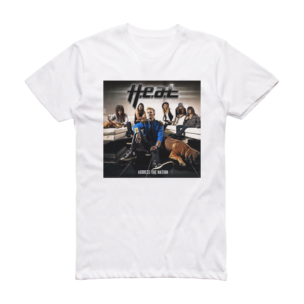 H E A T Adderss The Nation Album Cover T-Shirt White