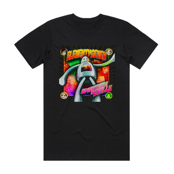 eleventyseven Adventures In Eville Album Cover T-Shirt Black