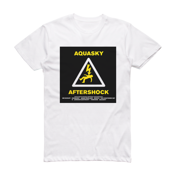 Aquasky Aftershock Album Cover T-Shirt White