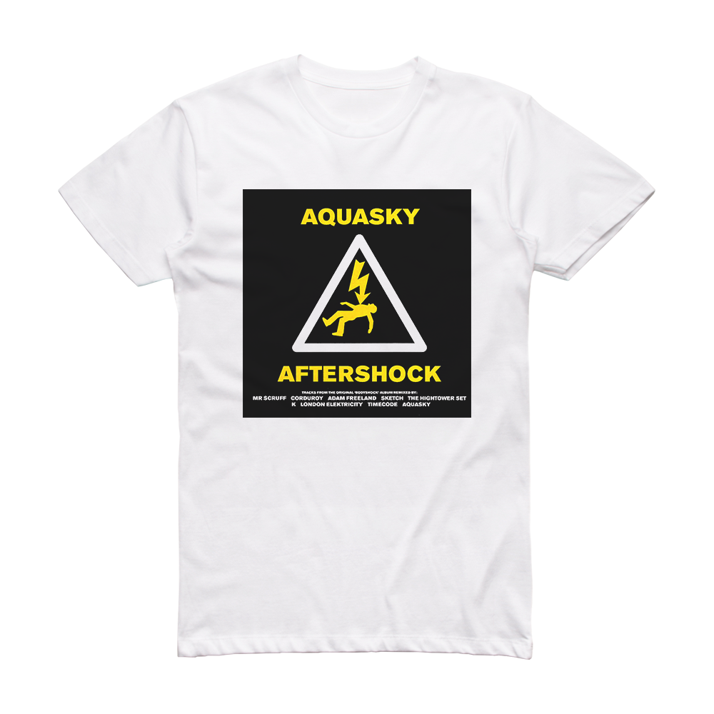 Aquasky Aftershock Album Cover TShirt White ALBUM COVER TSHIRTS