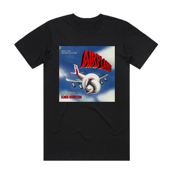 Elmer Bernstein Airplane 1 Album Cover T-Shirt Black