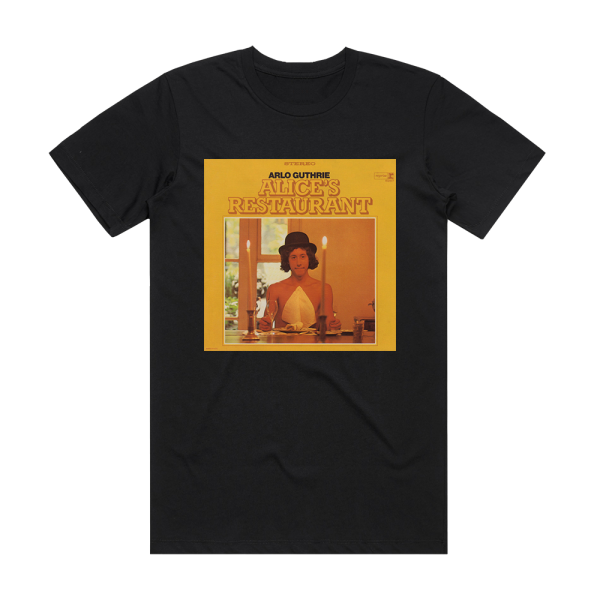 Arlo Guthrie Alices Restaurant Album Cover T-Shirt Black