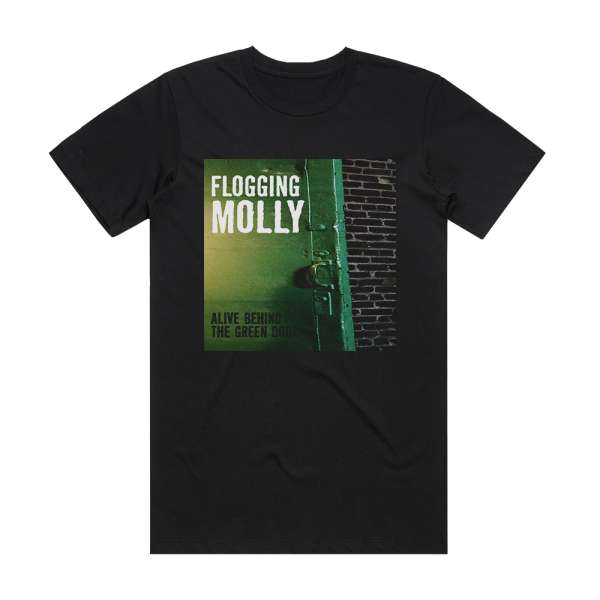 Flogging Molly Alive Behind The Green Door Album Cover T-Shirt Black