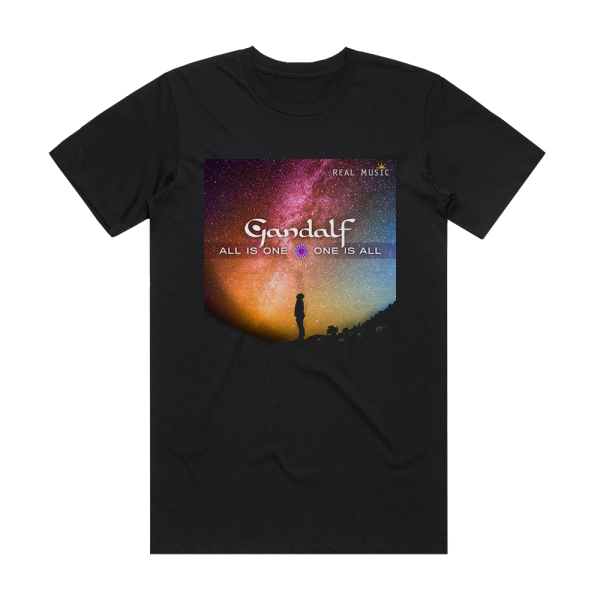 Gandalf All Is One  One Is All Album Cover T-Shirt Black