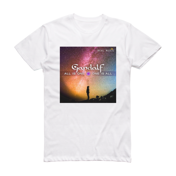 Gandalf All Is One  One Is All Album Cover T-Shirt White