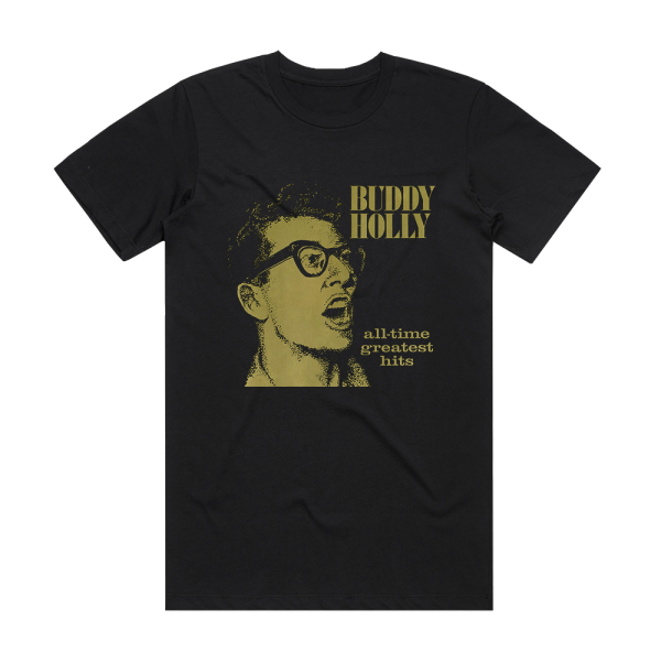 Buddy Holly All Time Greatest Hits Disc 1 Album Cover T-Shirt Black