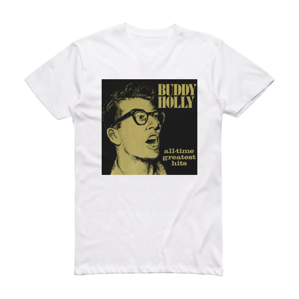 Buddy Holly All Time Greatest Hits Disc 1 Album Cover T-Shirt White