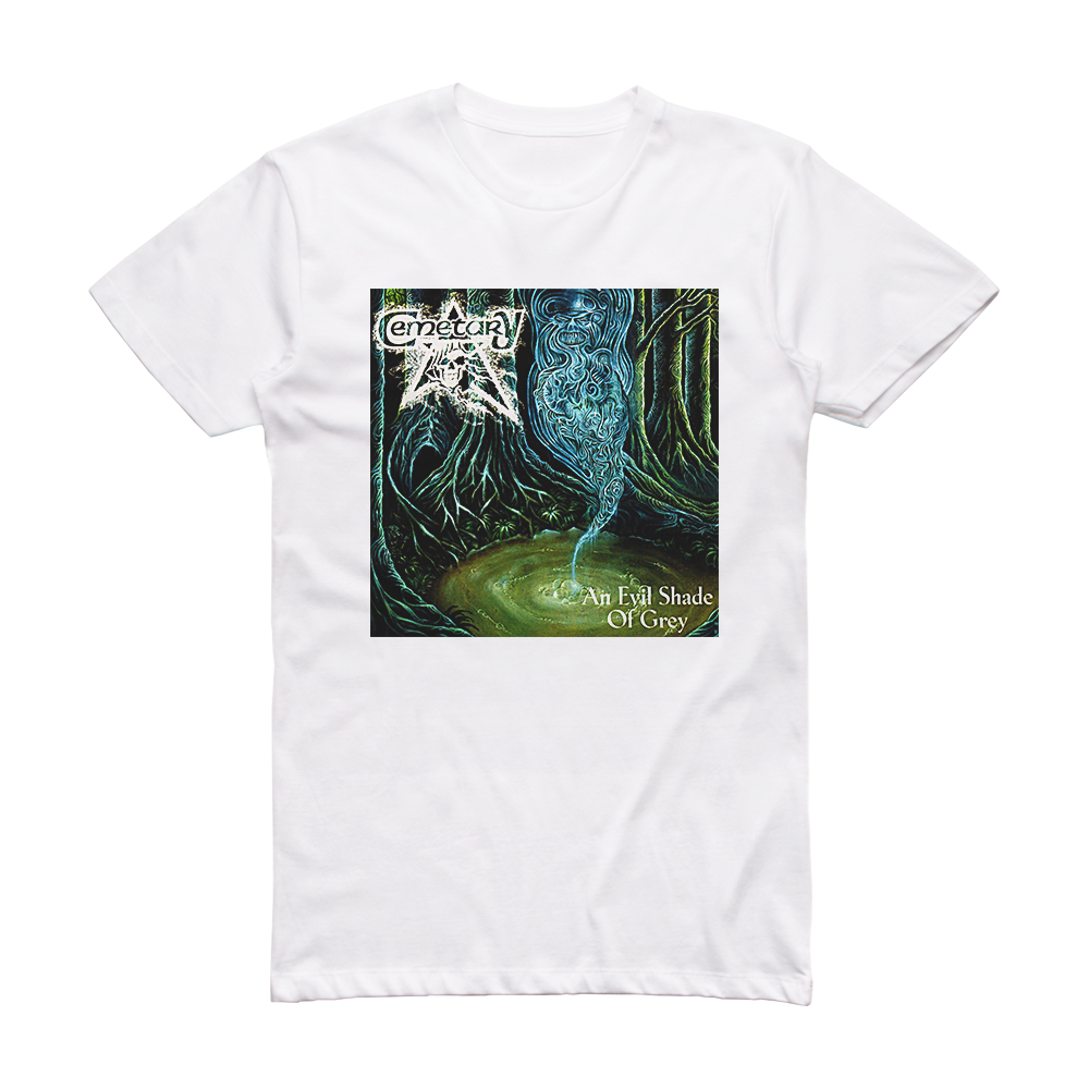 Cemetary An Evil Shade Of Grey Album Cover T-Shirt White