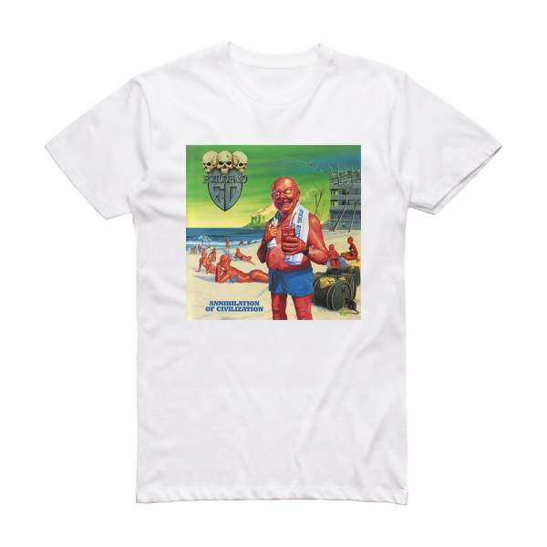 Evildead Annihilation Of Civilization Album Cover T-Shirt White