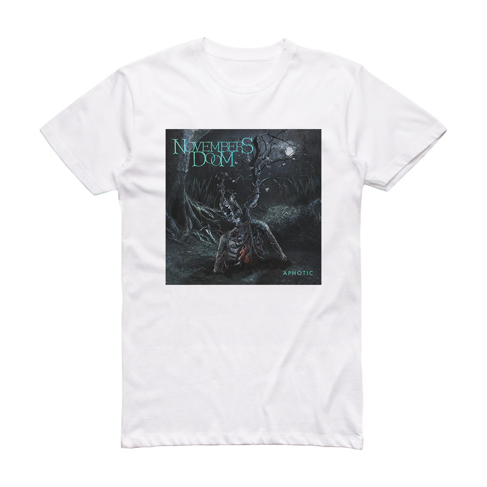 Novembers Doom Aphotic Album Cover T-Shirt White – ALBUM COVER T-SHIRTS