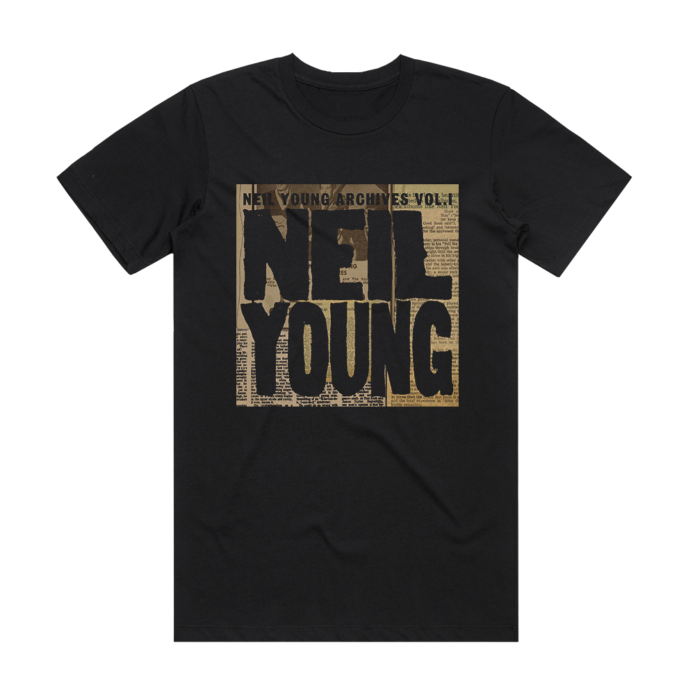 Neil Young Archives Volume 1 1963 1972 Album Cover T-Shirt Black