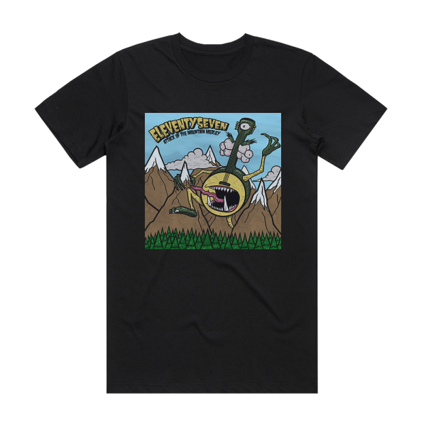 eleventyseven Attack Of The Mountain Medley Album Cover T-Shirt Black