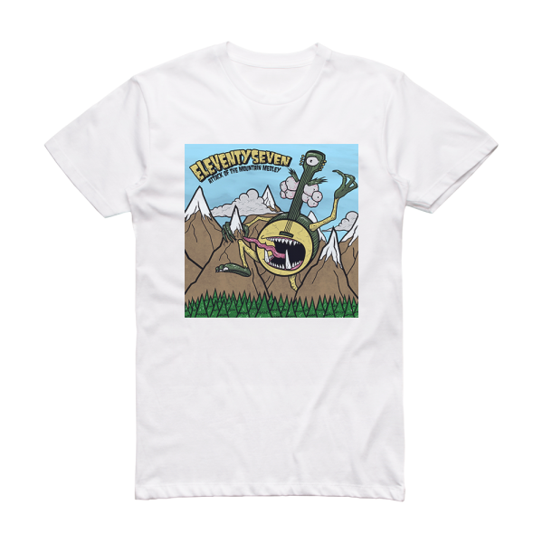 eleventyseven Attack Of The Mountain Medley Album Cover T-Shirt White