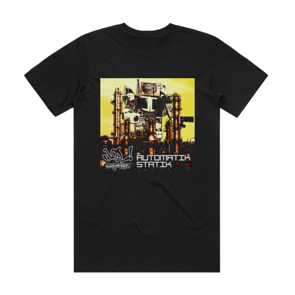 Del the Funky Homosapien Automatik Statik Album Cover T-Shirt Black