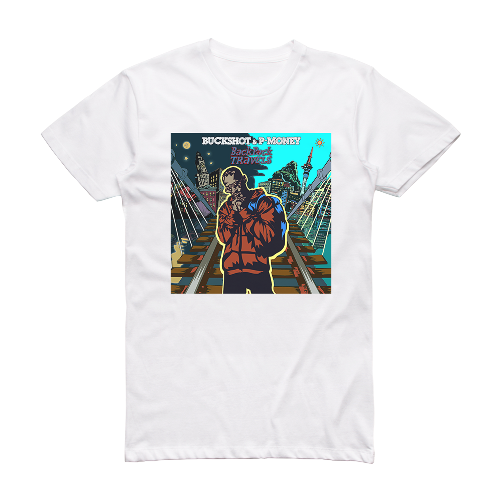 Buckshot Backpack Travels Album Cover T-Shirt White