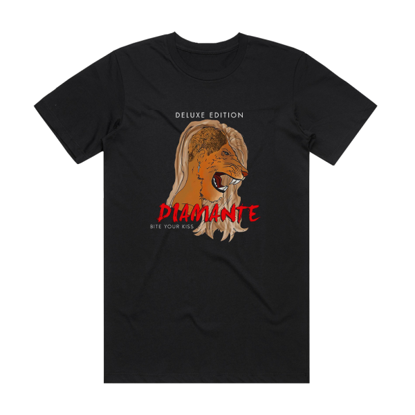 Diamante Bite Your Kiss Album Cover T-Shirt Black