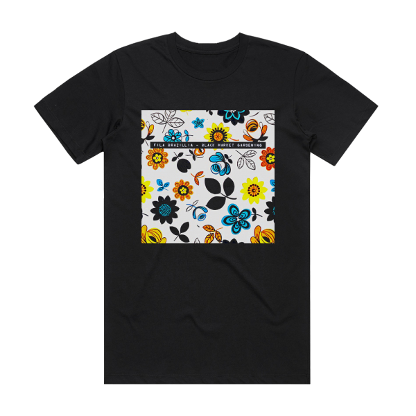 Fila Brazillia Black Market Gardening Album Cover T-Shirt Black