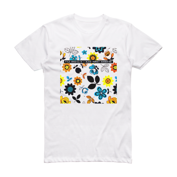 Fila Brazillia Black Market Gardening Album Cover T-Shirt White