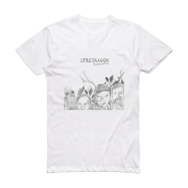 Little Dragon Blinking Pigs Album Cover T-Shirt White