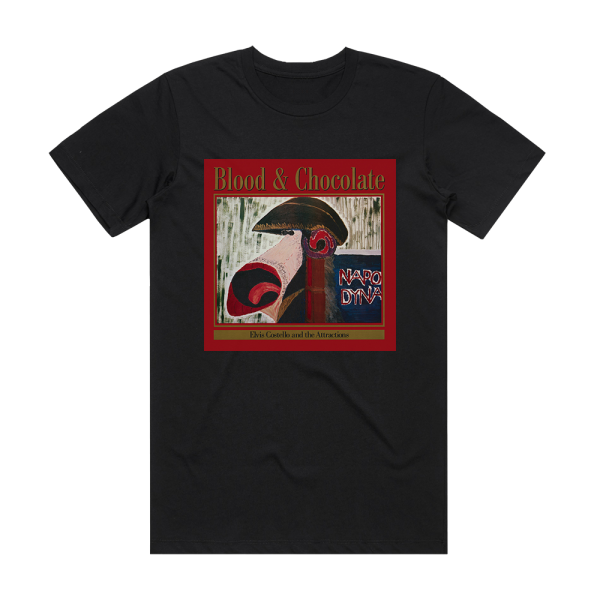 Elvis Costello and the Attractions Blood Chocolate Album Cover T-Shirt Black