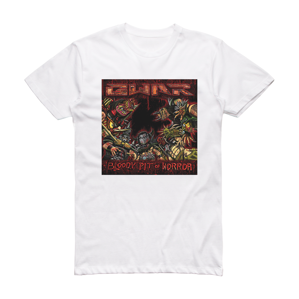 GWAR Bloody Pit Of Horror Album Cover T-Shirt White – ALBUM COVER T-SHIRTS