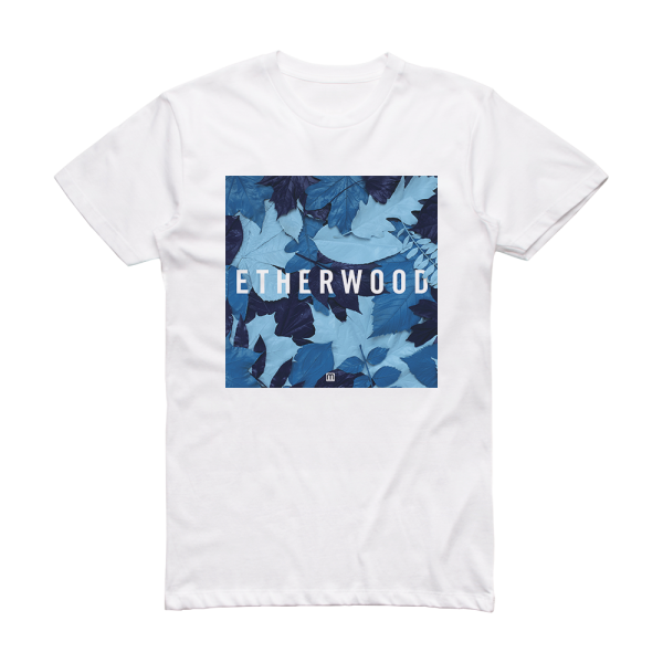 Etherwood Blue Leaves Album Cover T-Shirt White