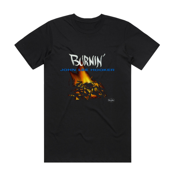 John Lee Hooker Burnin Album Cover T-Shirt Black