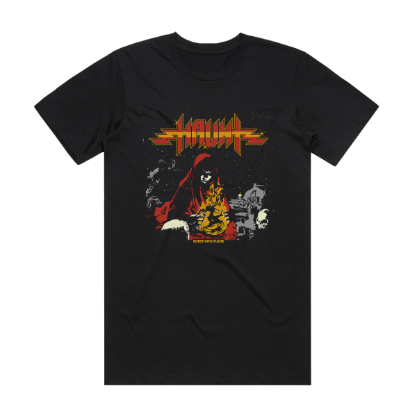 Haunt Burst Into Flame Album Cover T-Shirt Black