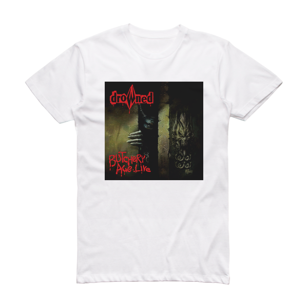 Drowned Butchery Age Live Album Cover T-Shirt White