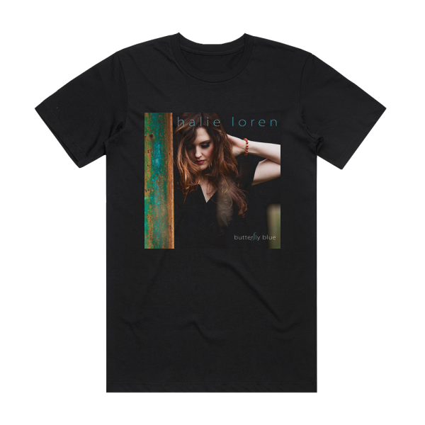 Halie Loren Butterfly Blue Album Cover T-Shirt Black