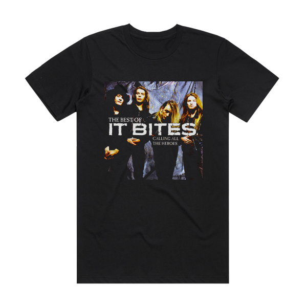 It Bites Calling All The Heroes  The Best Of It Bites Album Cover T-Shirt Black