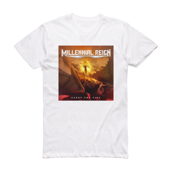 Millennial Reign Carry The Fire Album Cover T-Shirt White