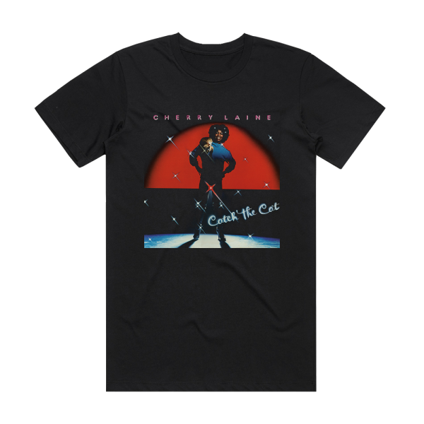 Cherry Laine Catch The Cat Album Cover T-Shirt Black