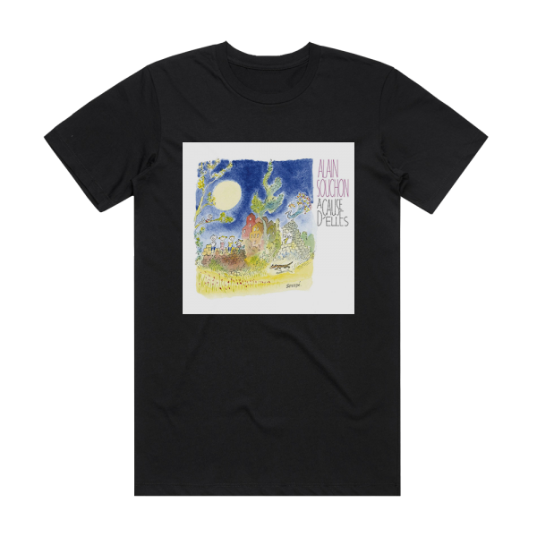 Alain Souchon Cause Delles Album Cover T-Shirt Black