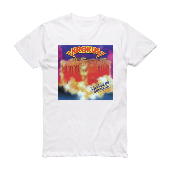 Krokus Change Of Address Album Cover T-Shirt White