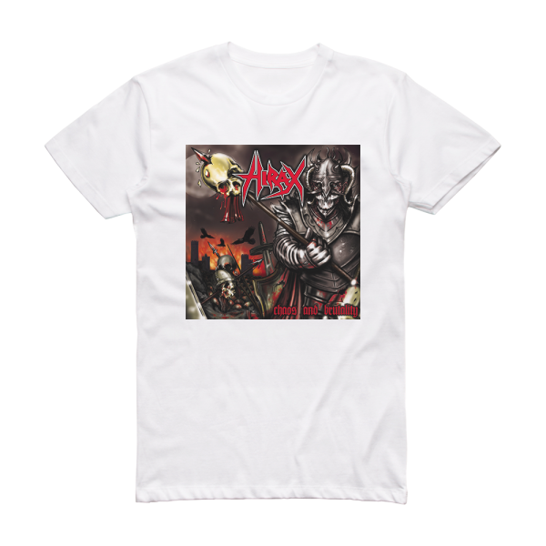 Hirax Chaos And Brutality Album Cover T-Shirt White