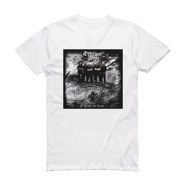 Officium Triste Charcoal Hearts  15 Years Of Hurt Album Cover T-Shirt White