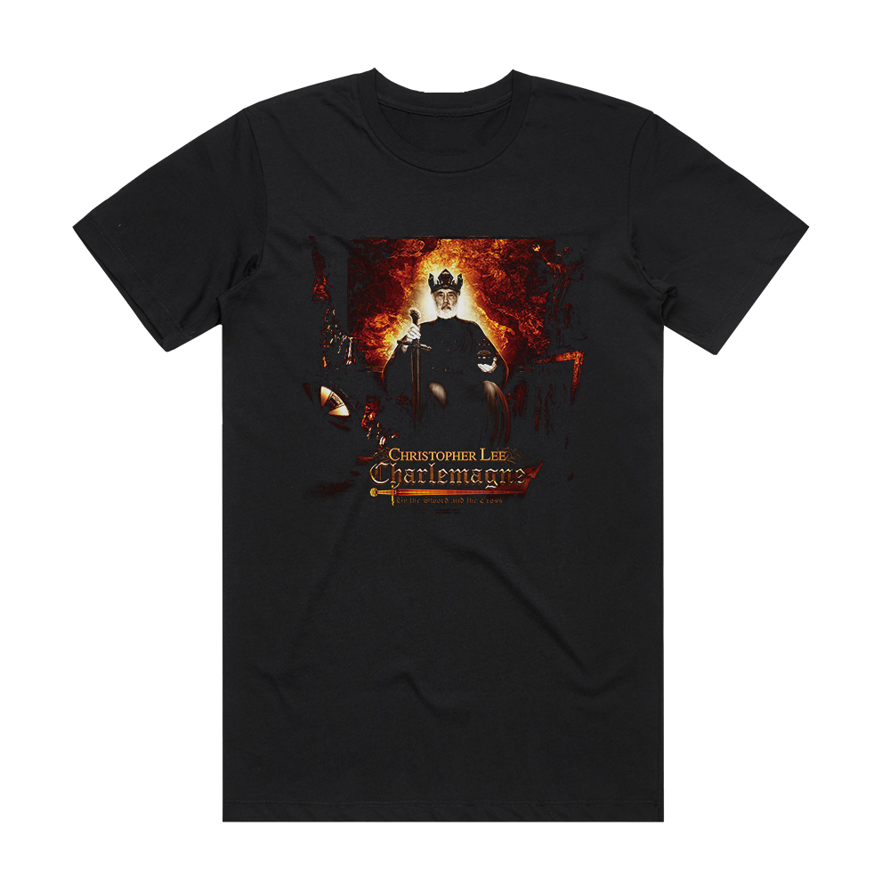Christopher Lee Charlemagne By The Sword And The Cross Album Cover T-Shirt  Black – ALBUM COVER T-SHIRTS