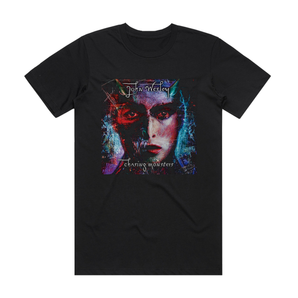 John Wesley Chasing Monsters Album Cover T-Shirt Black