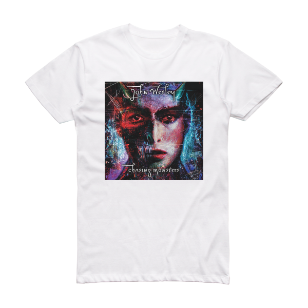 John Wesley Chasing Monsters Album Cover T-Shirt White