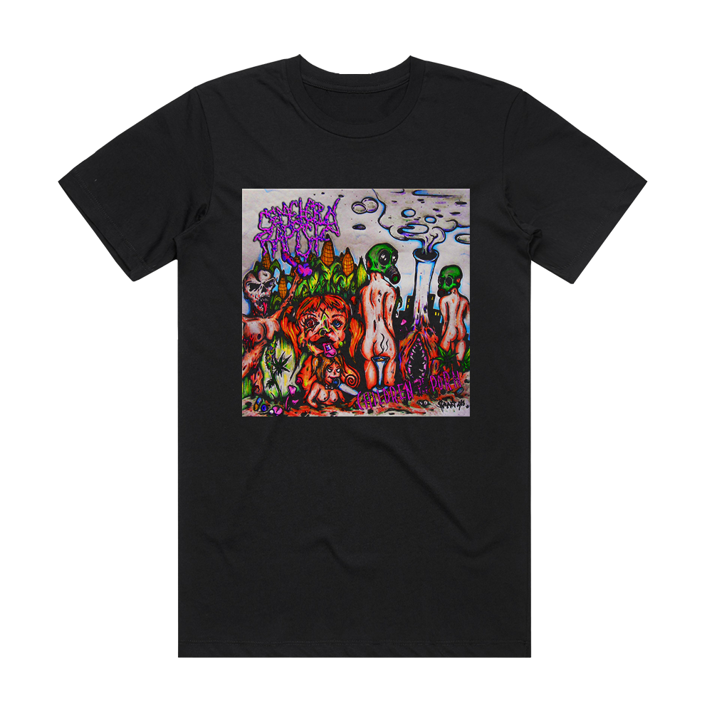 Cemetery Rapist Children Of The Porn Album Cover T-Shirt Black – ALBUM COVER  T-SHIRTS