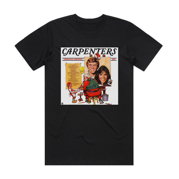 Carpenters Christmas Portrait Album Cover T-Shirt Black